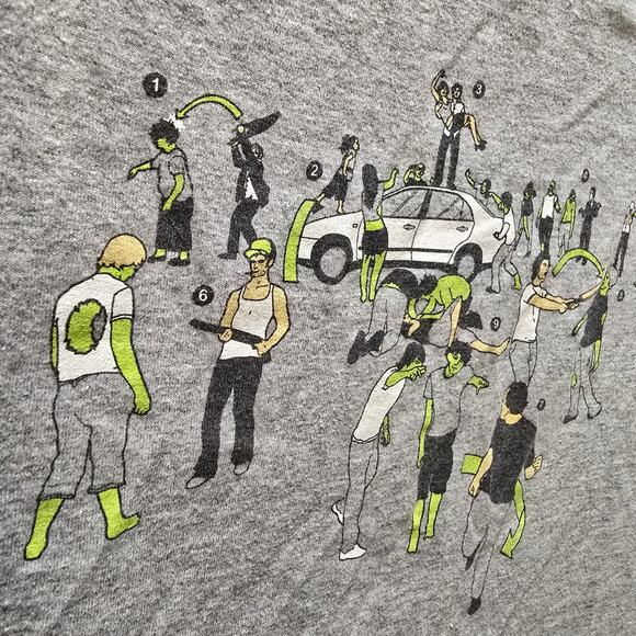 Threadless In Case of Zombies light gray crewneck T-shirt men's medium - Picture 5 of 6